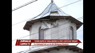 TURLA BISERICII LOVITĂ DE UN TRĂSNET. UNII SĂTENI - E UN SEMN DIVIN!