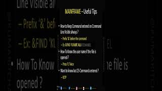 Mainframe Useful Tips #mainframes #kumaritchannel