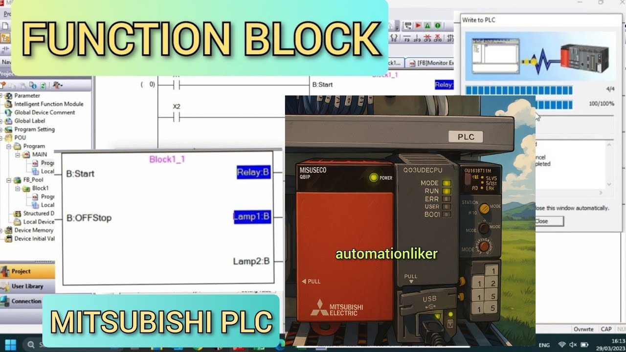 Gx Works2 How To Make Function Block From Ladder Diagram Plc