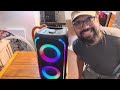 review. onn large party speaker. unboxing and testing sound