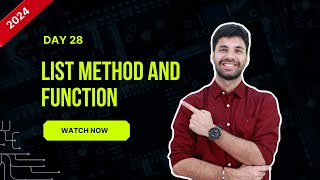 Hello Python Day-28 | Methods and Functions in List #hellopython