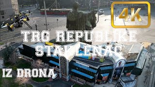 Trg Republike u Beogradu i tržni centar Staklenac (konačno najavljeno rušenje) iz vazduha 4K