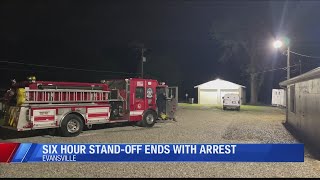 Six hour stand off ends with arrest in Evansville