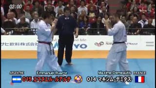 10th World open tournament Kyokushin karate. Emmanuel Ruarte(Argentine) vs Maxime Demeautis(France)