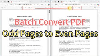 Quickly batch convert multiple odd page PDF files into even page PDF files