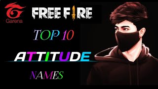 TOP 10 Attitude name for freefire ll Freefire dangerous ☠️ nickname ll