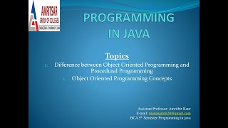 lecture 1 | Difference Between Object oriented programming and procedural programming