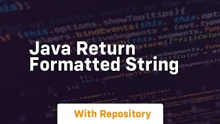 java return formatted string