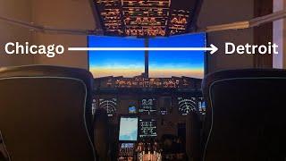 Home Cockpit Full Flight | Chicago-Detroit | A320 Home Flight Simulator