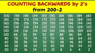 Counting Backwards by 2 | Counting Backwards by 2's from 200-2