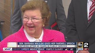 Sen. Barbara Mikulski gives farewell speech