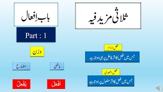 Arabic Grammar Lec.41 Part 1 sulasi mazeed fee bab e ifaal ثلاثی مزید فیہ باب افعال urdu/hindi