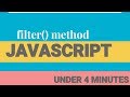 JavaScript array methods | filter