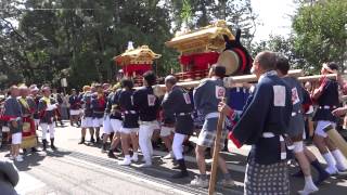 御坊祭（本祭）お戻りで浜ノ瀬組の屋台が各組の屋台を出迎える