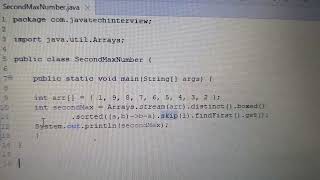 find second max number from array using java8 #java8 #java8stream #javatechinterview