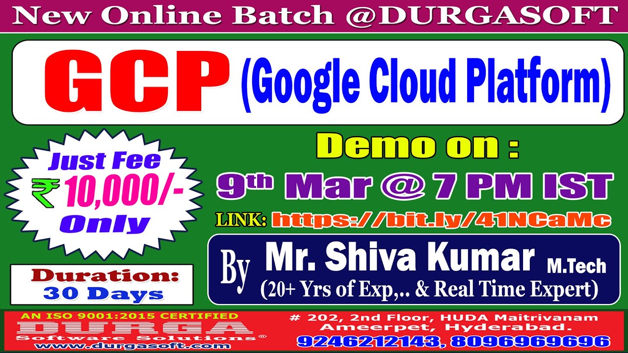 GCP (Google Cloud Platform) Online Training @ DURGASOFT - YouTube