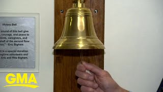 Cancer patient builds victory bell for hospital where he volunteers