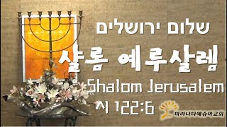 샬롬 샬롬 예루살렘 shalom shalom Jerusalem(이스라엘 축복 찬양)이 엘리쉐바. 이지완.