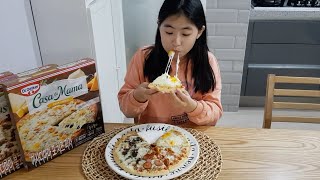 [까사디마마]겉바속촉의 담백한 도우에 풍미 가득한 치즈 듬뿍! 피맥 맛집^^ 이탈리아식 냉동피자 까사디마마 취향저격이에요~