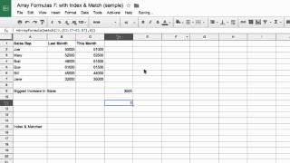Array Formulas 7 Index and Match