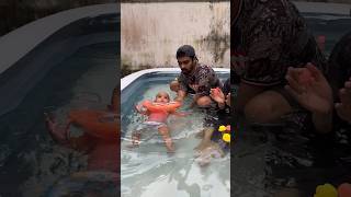 7ാം മാസത്തിൽ മോളെ Swimming Pool ൽ ഇട്ടപ്പോൾ😐#shortsvideo #swimming #trendingshorts