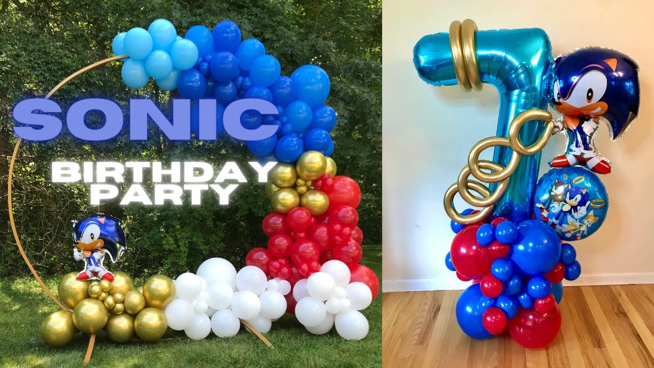 Sonic Birthday Party Set Up Vlog |Sonic Balloon Bouquet &Garland| Sonic ...