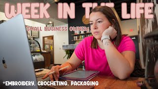 Week in the life, Vlog #69 | Embroidering Crewnecks, New Launch Date, Crocheting, ASMR Packaging