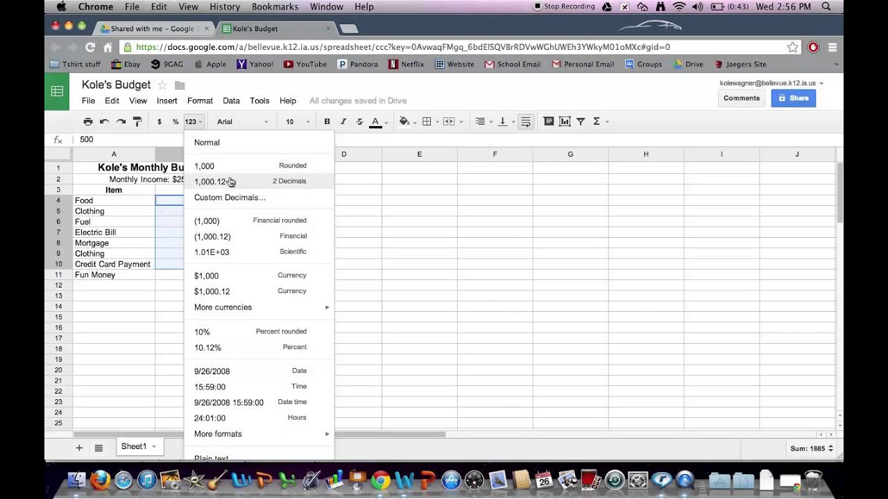Google Spreadsheet Tutorial Youtube