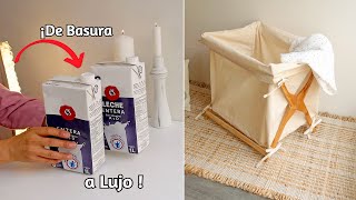 De Basura a Lujo!  3 Ingeniosas Ideas con Cajas de Leche Y Ganchos de Madera Reciclados