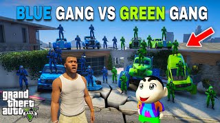 Shinchan Green Gang VS Franklin Blue Gang House Battle In GTA 5!