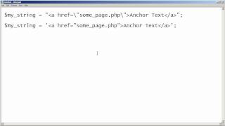 PHP - Quoting HTML Strings using Double or Single Quotation Marks