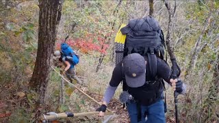 Backpacking for cold weather / A mountain with the joy of hiking in remote areas.