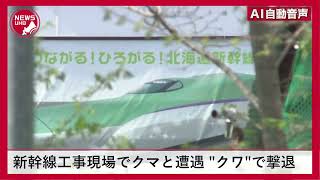 新幹線の工事現場でヒグマと遭遇 男性作業員がクワを振り回して見事撃退 ひるんだクマは逃走…\