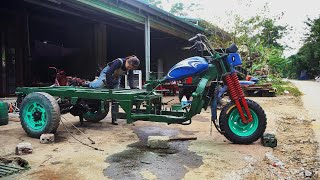 Time-lapse video of the complete restoration of a severely damaged three-wheeled vehicle