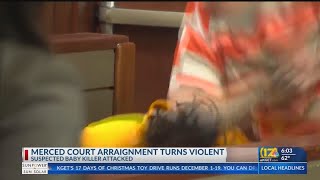 Accused killer of Merced baby attacked in court
