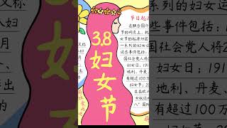 含文字的三八妇女节手抄报模板，简单漂亮