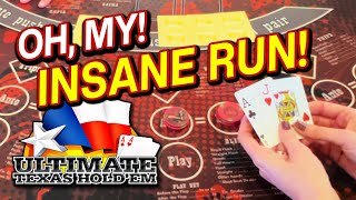 😮 INSANE RUN on Ultimate Texas Hold Em Poker in Las Vegas