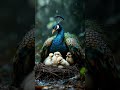 peacock mother keeps chicks safe in the rain mother birds peacock rain trending viralvideo