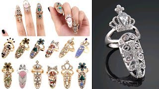 Silver Crystal Rhinestone Charm Crown Nail Ring | ZumZum Collection