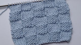 棒针编织｜棋盘格花样｜KNIT STITCH PATTERNS FOR BEGINNING KNITTERS