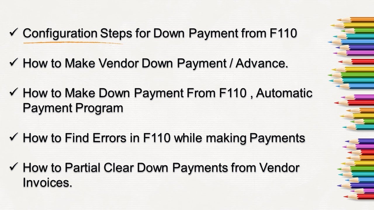 DOWN PAYMENT CONFIGURATION IN SAP FI | HOW TO MAKE DOWNPAYMENT FROM ...