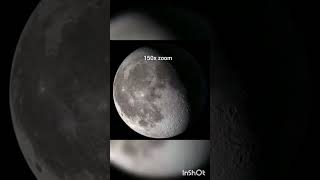 moon thought my telescope 90x zoom 150x zoom 525x zoom 1125x zoom
