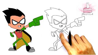 How To Draw Robin From Teen Titans Go! Step by Step