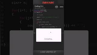 c++pattern program tutorial video || #shorts #shortvideo #youtubeshorts #coding
