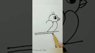 Drawing Idea You Should Try || Turn number 2 into Bird || Easy Bird Drawing - tutorial