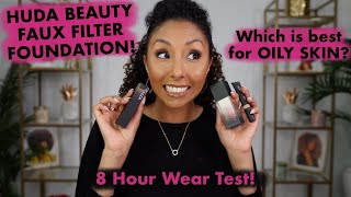 Huda Beauty Faux Filter Full Coverage Foundation! 8 Hour Wear test on oily skin! | BiancaReneeToday