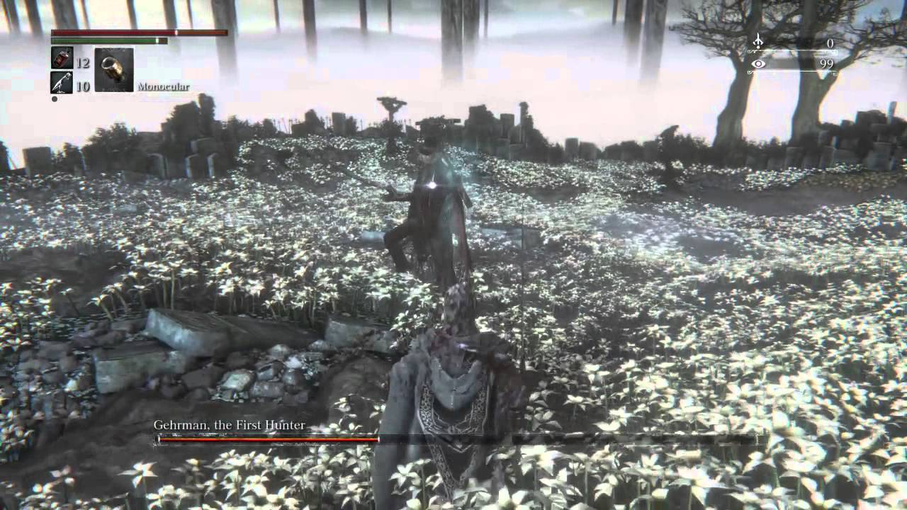 Bloodborne - Gehrman, The First Hunter Boss Fight - YouTube