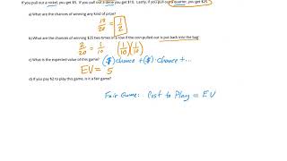 Problem dealing with expected value and fair game
