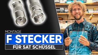 F-STECKER aufbringen / montieren KOAXIALKABEL für SAT Schüssel (Anleitung)