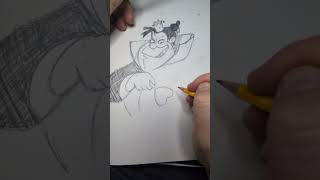 SKETCHING THE QUEEN OF HEARTS FROM DISNEY'S ANIMATED ALICE IN WONDERLAND #shorts